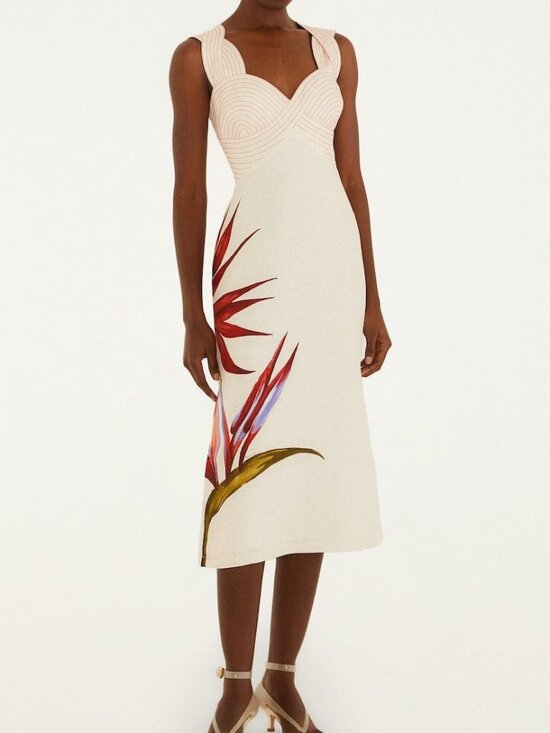 FARM Rio Dresses & Skirts - Farm Rio Sand Strelitzia Midi Dress